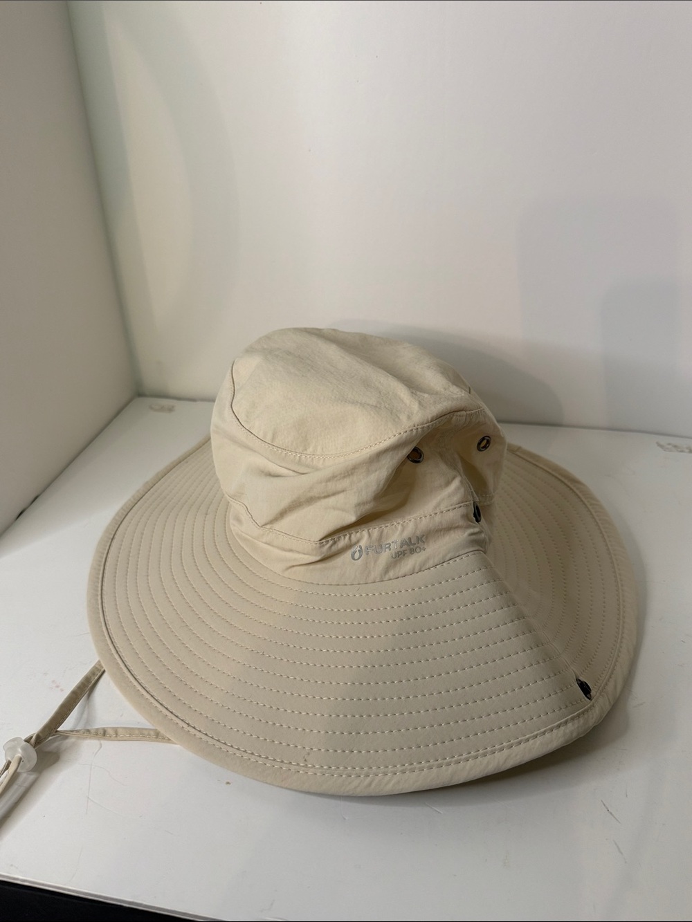 Lightweight Wide-Brim Sun Hat in Beige - Women's Outdoor Hat